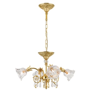 Candelabru cristal design lux LA BOHEME D-60cm 4L gold plated 161448 universul-luminii.ro