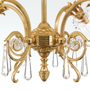 Candelabru cristal design lux LA BOHEME D-60cm 4L gold plated 239418 universul-luminii.ro