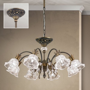 Candelabru cristal design lux LA BOHEME D-72cm 8L old patina 161518 universul-luminii.ro