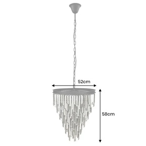 Candelabru CRYSTAL 50cm metal negru, cristale sticla - Img 6