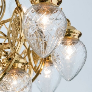 Candelabru cu 21 brate, elegant design LUX Budapest, auriu LU 1440/5+10+5+1 gold/411 klar-Schliff OR 68688 universul-luminii.ro