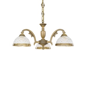 Candelabru cu 3 brate clasic design italian din alama, sticla 7002 RA-L. 7002/3 102188 universul-luminii.ro