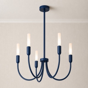 Candelabru cu 5 brate AUGUSTINE blue/alb - Img 2