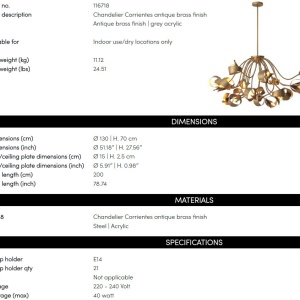 Candelabru design LUX cu brate flexibile Corrientes 222928 universul-luminii.ro