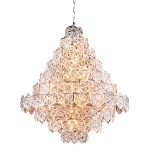 Candelabru design LUX Hermitage L nickel/ sticla clara 110012 HZ