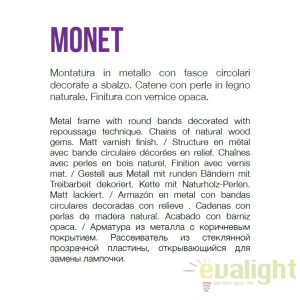 Candelabru design rustic MONET SP6 BIANCO 162751 - Img 3