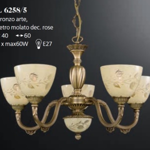 Candelabru din alama 5 brate design italian 6258 102168 universul-luminii.ro