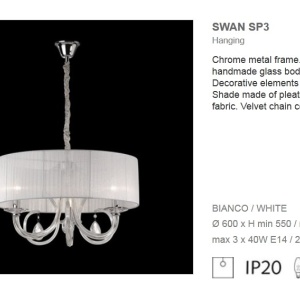 Candelabru elegant diametru 60cm SWAN SP3 035840 - Img 3