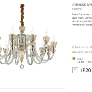 Candelabru elegant stil clasic cu 12 brate STRAUSS SP12 140612 51088 universul-luminii.ro