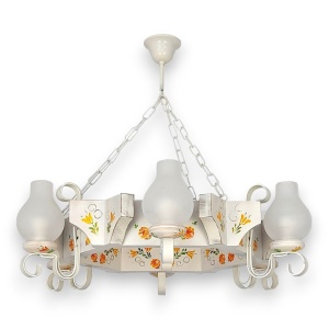 Candelabru fabricat manual din lemn pictat Queen 6L 201628 universul-luminii.ro