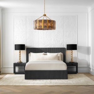 Candelabru LUX, Otel Alama Antic, Sticla Fumurie, Elysian - Img 2