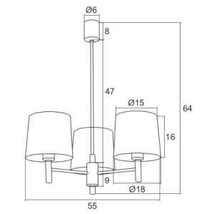 Candelabru modern design elegant BOLZANO 3L albastru 103198 universul-luminii.ro
