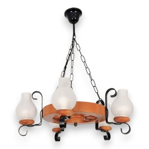 Candelabru rustic fabricat manual din lemn diam.30cm, 5 brate Roata WOOD-RO-SP5D30 178038 universul-luminii.ro