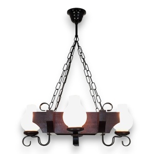 Candelabru rustic fabricat manual din lemn dim.50x50cm, 4 brate Queen WOOD-QU-SP4 577558 universul-luminii.ro