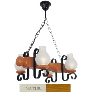 Candelabru rustic fabricat manual din lemn Rustic WOOD-RU-SP4 - Img 9