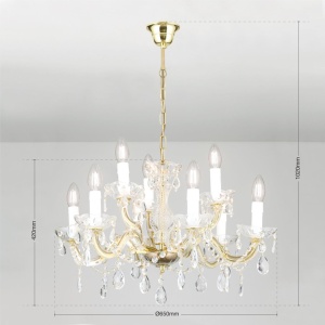 Candelabru stil clasic cu 9 brate Marie Claire auriu LU 2243/6+3 gold OR - Img 8