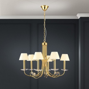 Candelabru stil clasic cu cristal K9 ARIANE 6L auriu 156428 universul-luminii.ro