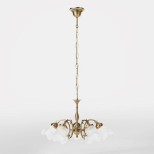 Candelabru stil clasic italian din alama si sticla Ricciolo - Img 6