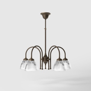 Candelabru stil neoclasic din alama si sticla Elide - Img 3