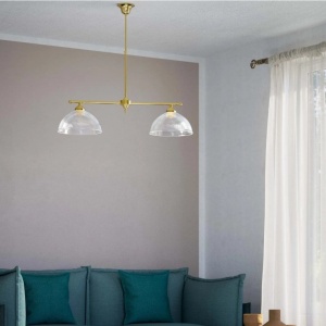 Candelabru stil neoclasic din alama si sticla Elide - Img 16