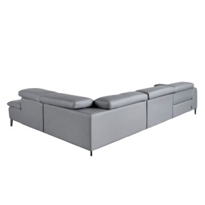 Coltar 5 locuri, Functia Relax, Sezlong Dreapta, Cowhide gri - Img 3