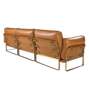 Coltar LUX design italian cu sezlong dreapta Cowhide camel - Img 4