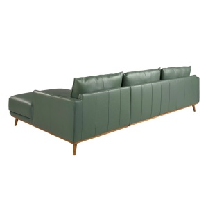 Coltar LUX design italian cu sezlong dreapta Cowhide verde - Img 3