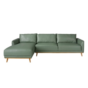 Coltar LUX design italian cu sezlong stanga Cowhide verde - Img 4