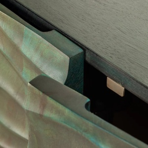 Comoda cu fronturi 3D design ondulat WAVE 160cm, turcoaz - Img 7