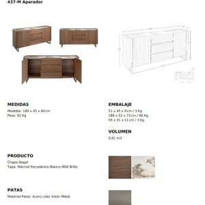 Comoda deosebita design LUX Walnut-Marble - Img 8