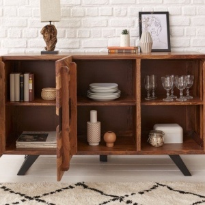 Comoda design industrial vintage Amazonas 150cm Sheesham - Img 5