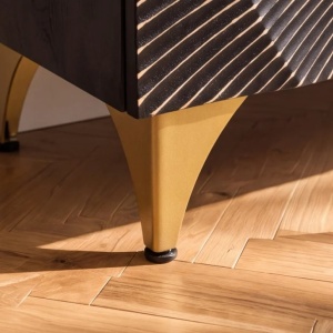 Comoda design vintage GOLDEN SUNSET 100cm lemn negru/ auriu - Img 10