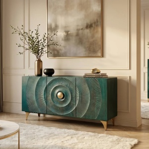 Comoda design vintage Golden Sunset 140cm turcoaz