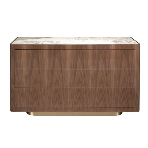 Comoda din furnir de nuc cu blat marmura portelanata Walnut - Img 4