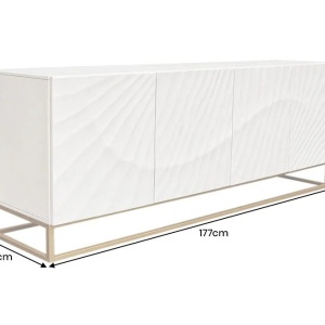 Comoda din lemn de mango Scorpion 180cm, alb - Img 2