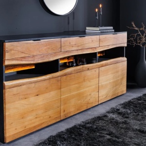 Comoda din lemn masiv GRAND ACACIA 180cm cu iluminat - Img 3