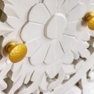 Comoda inalta design oriental MARRAKECH 140cm, alb - Img 5