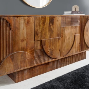 Comoda TV cu model optic 3D, Lemn mahon maro, ART DECO 170cm - Img 10