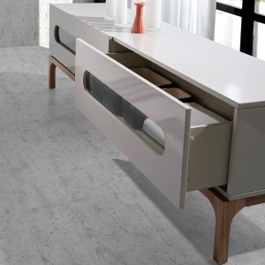 Comoda TV design modern cu iluminare interioara Gray and Walnut - Img 2