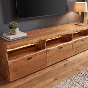 Comoda TV din lemn de mango cu iluminare LED GRAND 180cm - Img 10