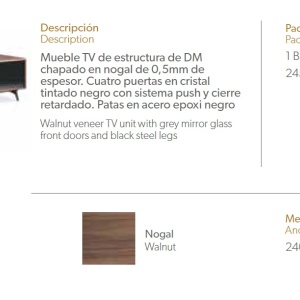 Comoda TV eleganta design LUX Allan AC-1403F-NOGAL - Img 2