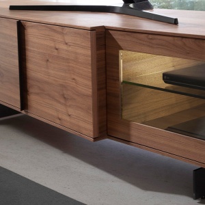 Comoda TV moderna cu design original si iluminat LED Wood - Img 8