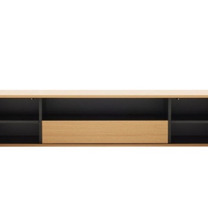 Comoda TV suspendata LOFT 150cm natur/ negru - Img 7