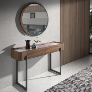 Consola 2 sertare deosebita design LUX Walnut-Marble - Img 5