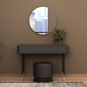 Consola deosebita design LUX Dark Grey-Walnut 120x50cm - Img 5