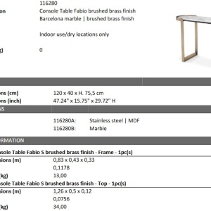 Consola design elegant LUX Fabio, alama periata 116280 HZ - Img 5