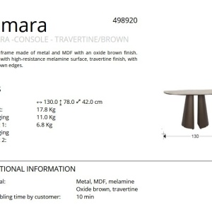 Consola din metal si MDF Samara 130x42cm - Img 2