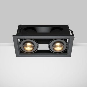 Corp incastrabil cu 2 spoturi LED directionabile Metal Modern negru 231298 universul-luminii.ro