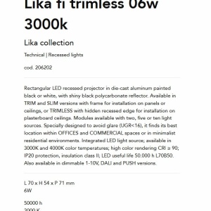 Corp incastrabil cu 2 spoturi LED Lika fi trimless 06w 3000k 227748 universul-luminii.ro