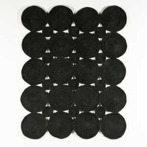Covor elegant din iuta, realizat manual, DOON 176x220cm, negru 80911/00 TN